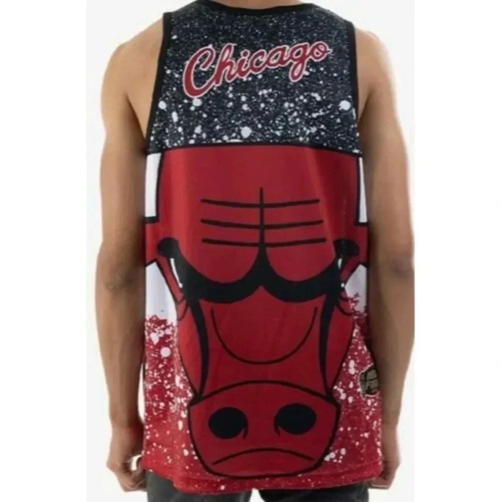 Mitchell & Ness Scarlet NBA Chicago Bulls Jumbotron Mesh Tank Size Small